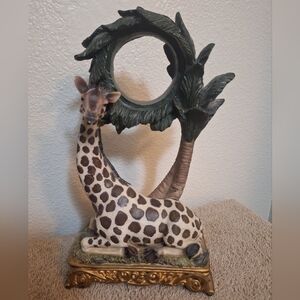 Giraffe Statue with Palm Tree Design
